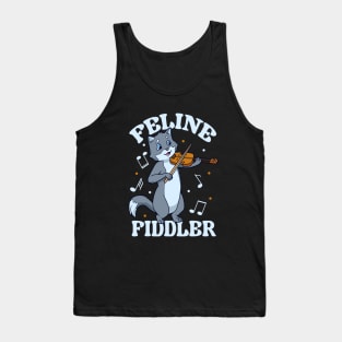 Feline Fiddler - Cat at the violin Tank Top